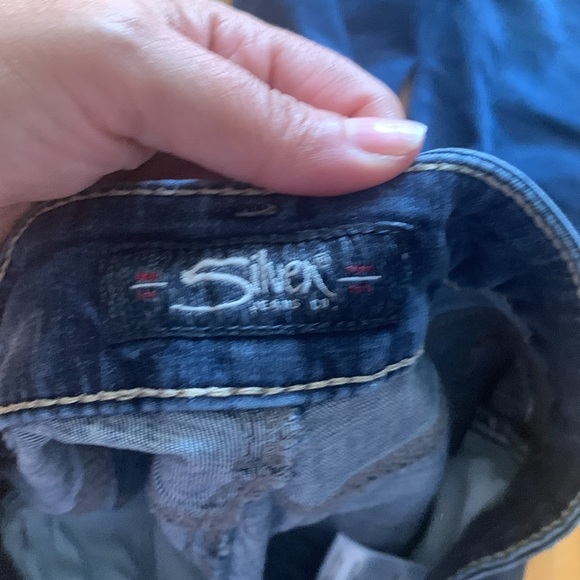 Y2K low rise Silver Jeans Women's Dark Blue Boot flare Cut Jeans - Picture 3 of 6